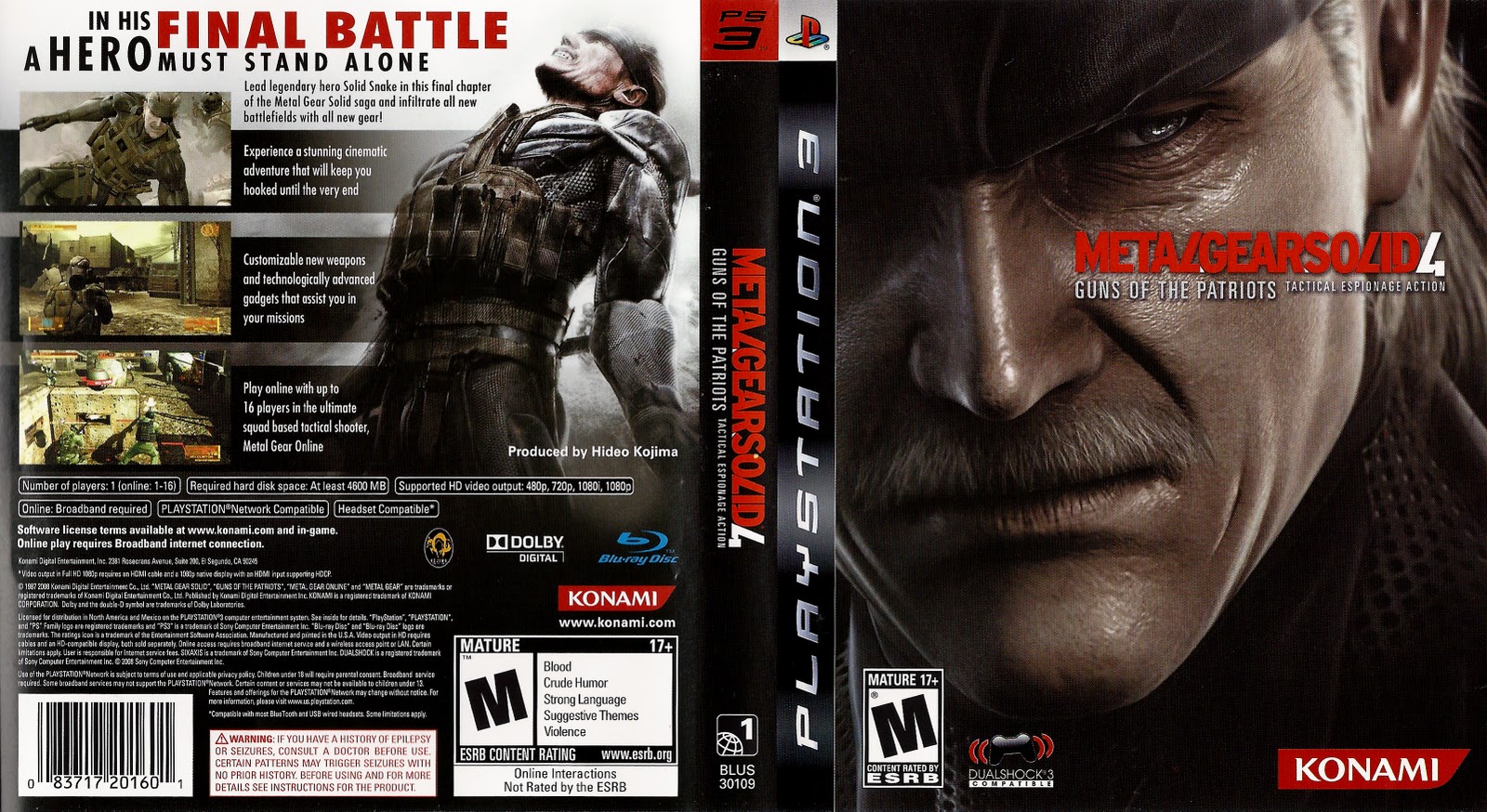 Metal Gear Solid 4 custom PS3 cover James Brunner Graphic Design Metal Gear Solid 4 custom PS3 cover James Brunner Graphic Design