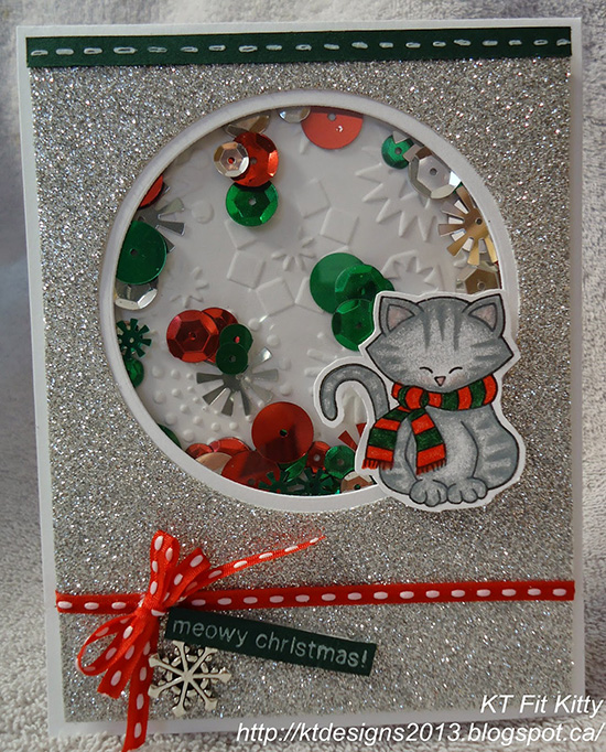 Meowy Christmas card by KT Fit Kitty using Newton's Nook Designs Stamps