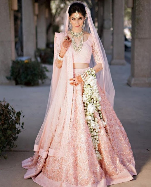 Baby Pink Lehenga For A Bride