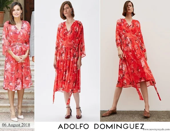 Queen Letizia wore Adolfo Domínguez Floral Print Dress