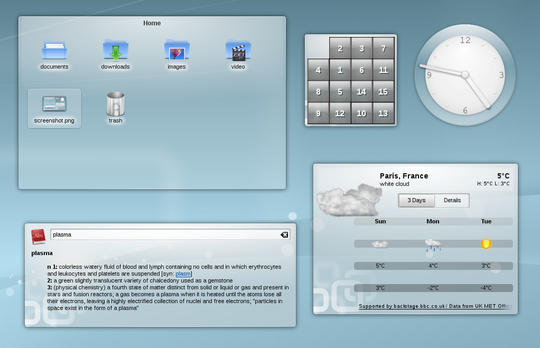 KDE Desktop Widgets
