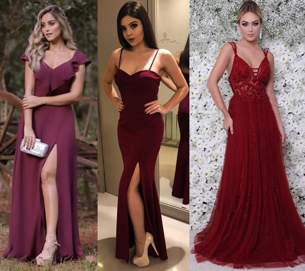 vestido vermelho marsala madrinha