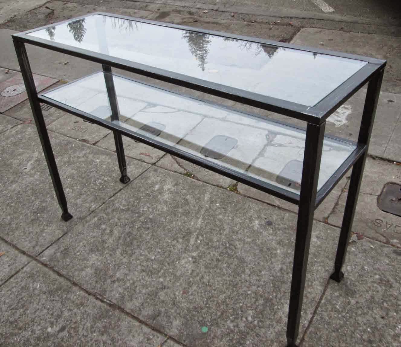 UHURU FURNITURE & COLLECTIBLES SOLD Glass and Metal Entryway Table 45