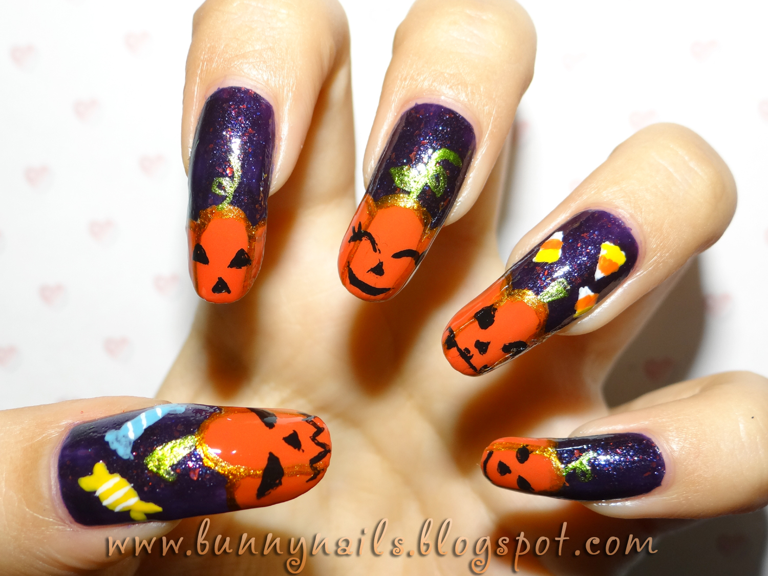 9. Pumpkin Nail Art for Halloween - wide 1