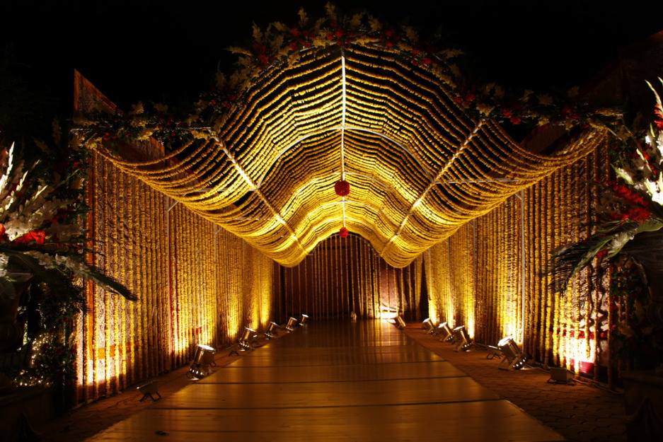 Beautiful design of wedding hall for functions with beautiful entrance Beautiful design of wedding hall for functions with beautiful entrance