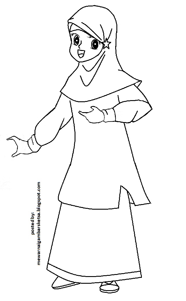 Mewarnai Gambar Baju Muslimah