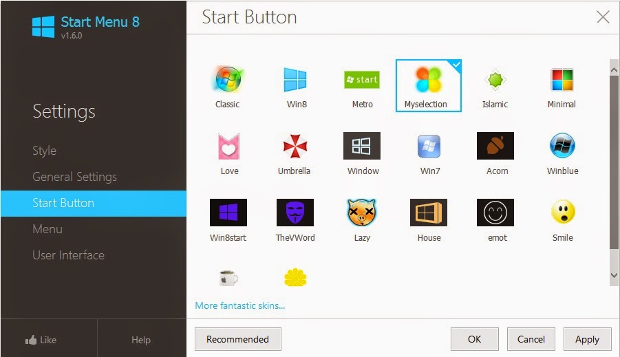 Change start menu button in windows 8