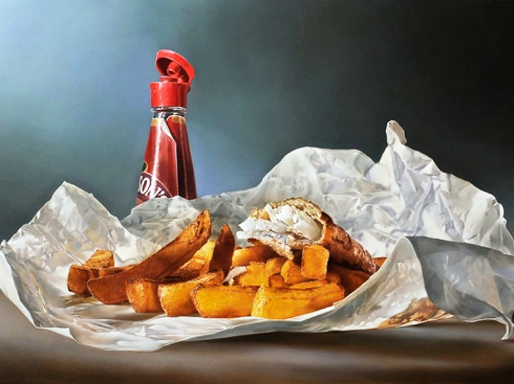 hyper realistic food painting by Tjalf Sparnaay art projects art ideas