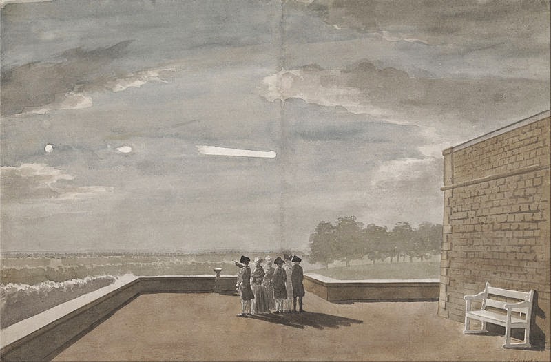The Meteor of August 18, 1783, as seen from the East Angle of the North Terrace, Windsor Castle by Paul Sandby, 1773