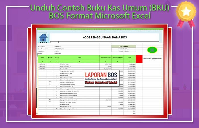 Unduh Contoh Buku Kas Umum (BKU) BOS Format Microsoft Excel Buku KAS Umum BOS 2017