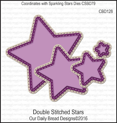 Our Daily Bread Designs Custom Dies: Double Stitched Stars