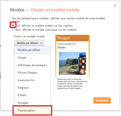 Personnaliser le modèle mobile de son blog Blogger