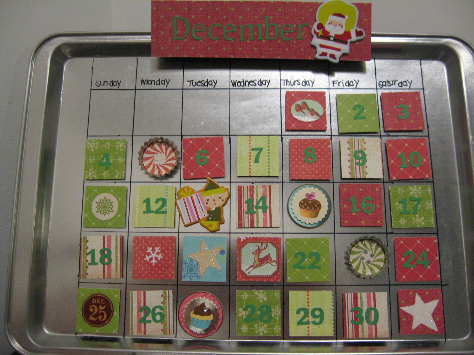 Sugar and Shimmer Calendar December