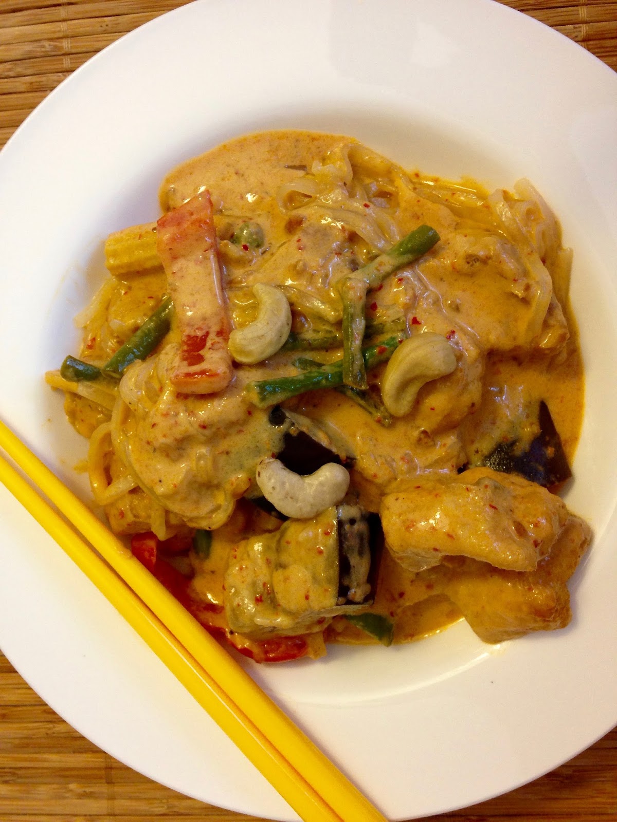 Tofu and Beyond PeanutCoconut Red Curry Noodles with Fried Tofu Puffs