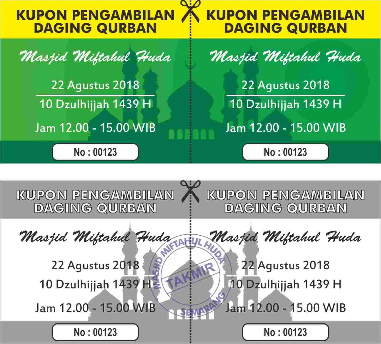 Contoh Desain Kupon Qurban 2018 Format Cdr