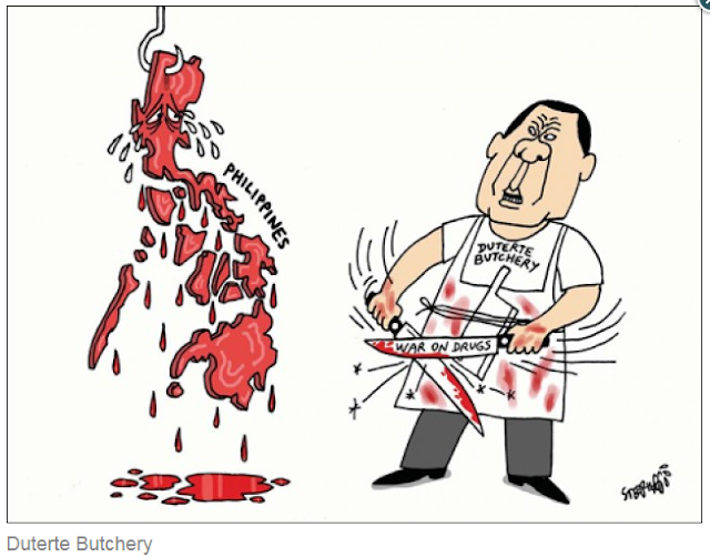 A Kuwait-based newspaper is taking flak from netizens when pictures of its editorial cartoons featuring the Philippine President Rodrigo Duterte made rounds in the internet. The Kuwaiti Times editorials paint the highly popular leader in bad light. He was depicted in various personas such as a butcher, an insane person, a murderous villain and a moronic terrorist.  The images below are arranged in chronological order. The dates when the images were published are shown so you can check Kuwait Times' website to see for yourself.  May 7, 2016  The editorial cartoons begin innocently enough showing President Duterte as a fighter casting his ballot for the Presidential Elections of 2016.   May 10, 2016 - Election Day  Upon winning the elections, President Duterte makes it again in the editorial cartoon section. This time, the Kuwait Times' shows the President pointing a gun and trash-talking some "punk," while what seems to be blood is seen in the bottom left corner.   August 29, 2016  Things get malicious with Kuwait Times as they portrayed a leader of an independent nation as a butcher, about to hack the Philippines in the form of a bloody piece of hanging meat.  September 27, 2016  The President is depicted wearing slippers, with his mouth, both hands and a foot "holding" a gun. A text bubble implies that Duterte is frustrated for not being able to kill all drug dealers, a statement so far from reality.   October 11, 2016  The Kuwait Times mocks President Duterte again, this time along with US President-Elect Donald Trump. The paper depicts the two world leaders as a pimple on the face of a globe. The Kuwait Times editor seems to disagree about the populist views that helped elect both Duterte and Trump into office.   October 24, 2016  Misinterpreting the President's statements on addicts, the Kuwait Times editors insulted the still popular leader, depicting him as an insane person in an asylum, complete with a straitjacket. President Duterte has since apologized to the Jewish community regarding the misunderstood statement.   February 01, 2017  While not directly attacking the President, the newspaper wrongly depicts the Philippine Government's war on drugs as war on the poor. The image shows a member of the Philippine National Police shooting a stray dog dead. The editorial also insults Filipinos, depicting them as dogs. Clearly, the editors of this newspaper are not conducting enough research before publishing their work.  March 04, 2017  As the Philippine lawmakers are debating the reinstatement of death penalty, the Kuwait Times editors cannot help but poke fun at the Philippine President. It depicted Duterte trash-talking the bullet-riddled body of what could only be assumed as a criminal. Around the guys neck is a noose, as the paper's editors wanted to lay all extra-judicial deaths to the President.  It is ironic that a paper from Kuwait will criticize the leader of an independent country regarding death penalty, when their own country of Kuwait executes more people than most other countries except for a few.   April-30-2017  Not happy with depicting the Philippine leader as an insane person, the Kuwait paper repeats the insult, this time pairing Duterte with Trump. The editorial mischievously draws Duterte and Trump as two crazy blabbermouths who have so much in common. The two are shown wearing straitjackets.   May 30, 2017  At the height of the Marawi Crisis, while other countries were offering their support to the Philippines, the Kuwait-based newspaper ups its malicious depiction as it publishes a malevolent piece of editorial cartoon likening the Philippine President with other Islamic militants, and making the insult one step higher by labeling Mr. Duterte as a moron.  What do you think of the Kuwait Times? Do you agree with their assessment? Do you think the editor-in-chief should make a public apology? What about the "artist" who's supposedly done the drawings, should he lose his job?  Tell us what you think! Please comment and share this article! DISCLAIMER: All editorials were taken from Kuwait Times website, they own the rights to it, but they DO NOT have the right to insult our President! If you agree with me, drop them a message here >>> Kuwait Times Facebook Page.