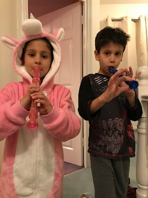 Children playing the recorder