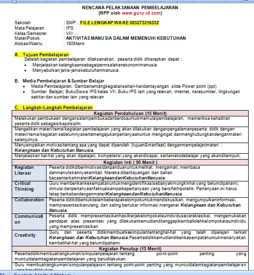 Contoh Rpp Ips Model Inkuiri Sd Kelas 3