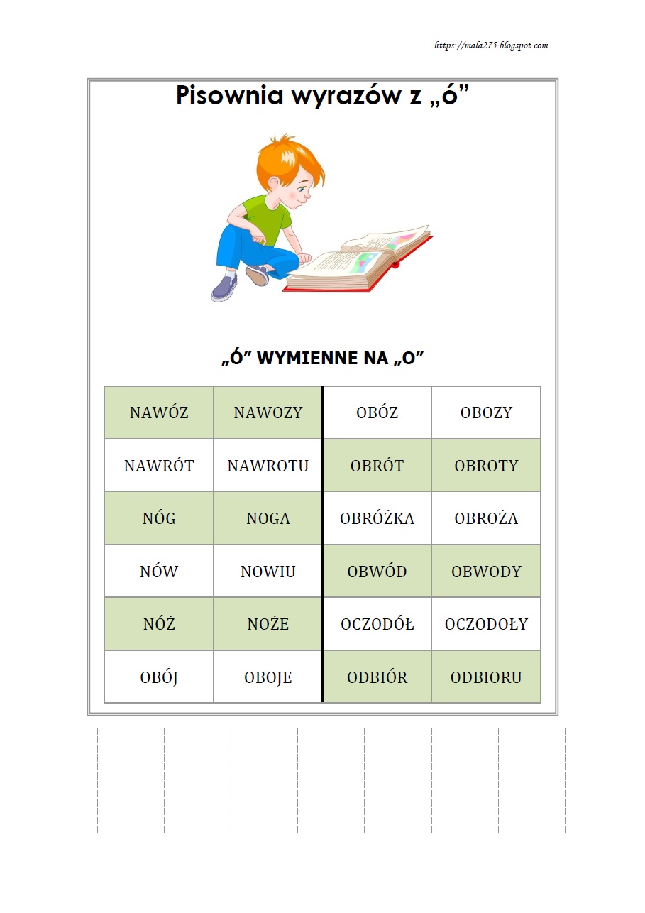 Wyrazy Relacja I Więź Są Względem Siebie BLOG EDUKACYJNY DLA DZIECI: WYRAZY Z "Ó" WYMIENNYM NA "O"