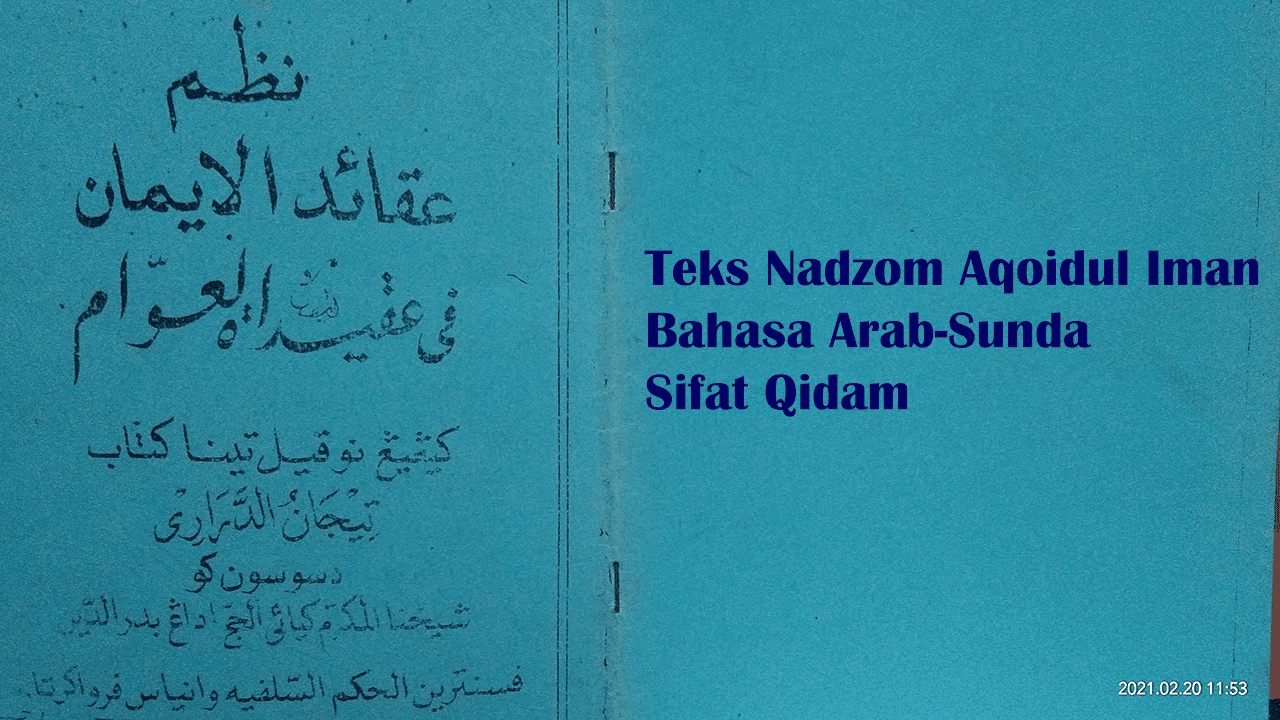 Teks Nadzom Aqoidul Iman Bahasa Sunda Sifat Qidam