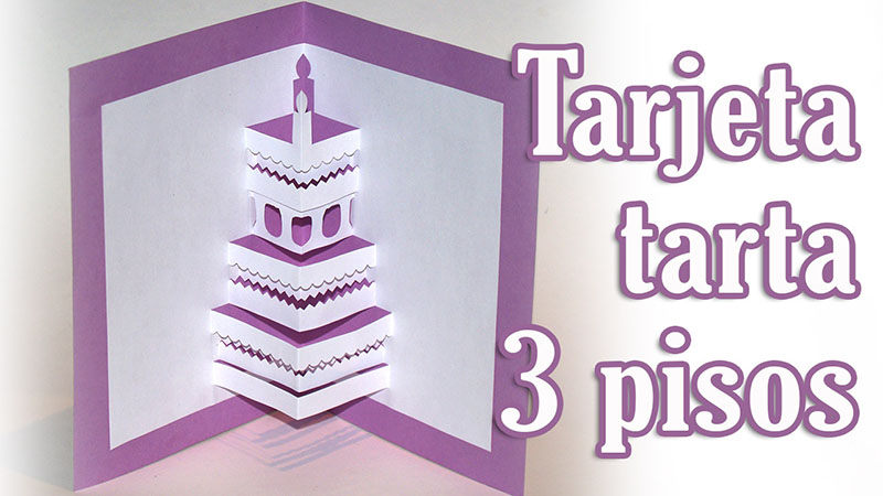 tarjeta tarta 3 pisos pop up