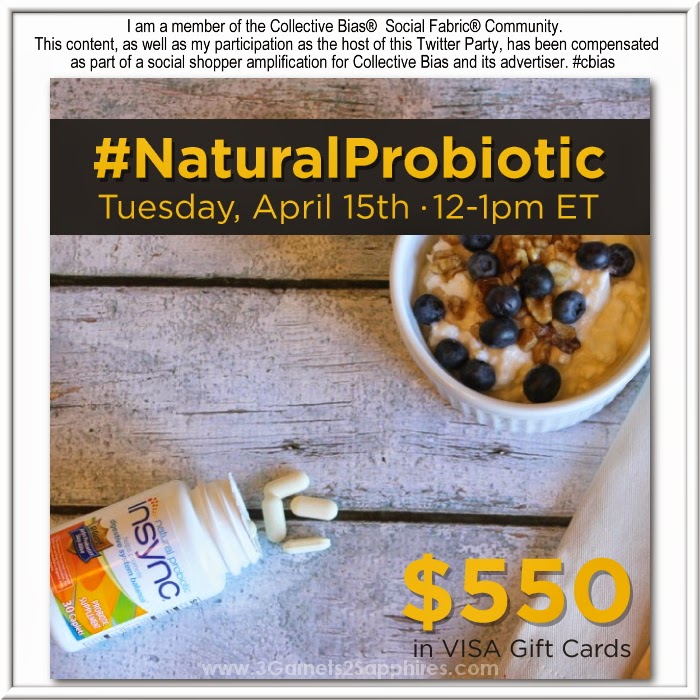 #NaturalProbiotic Twitter Party on #SoFabChats Tuesday 4-15 at 12pm EST #shop #cbias