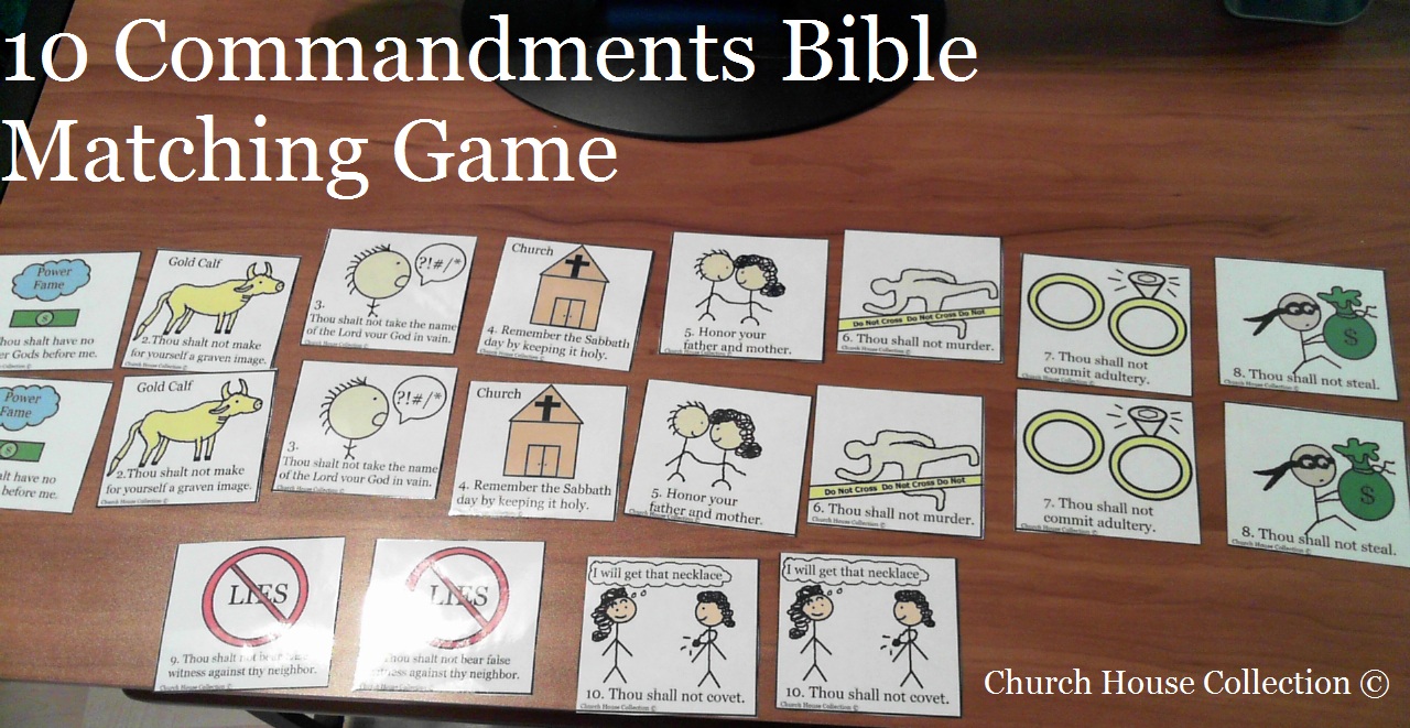 Church House Collection Blog 10 Commandments Bible Matching Game 