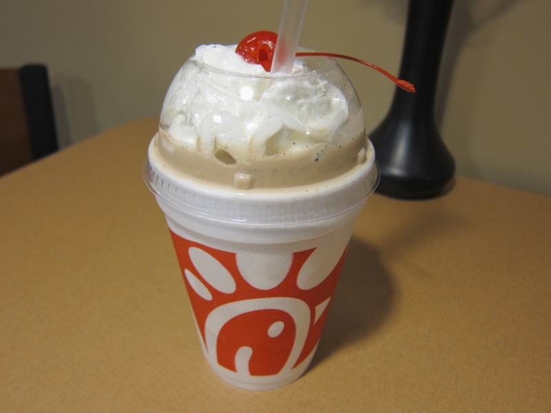 Review ChickfilA Mocha Cookies & Cream Milkshake