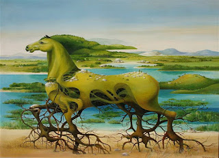 escenas-surrealistas-paisajes-y-caballos pinturas-caballos-paisajes-surrealistas