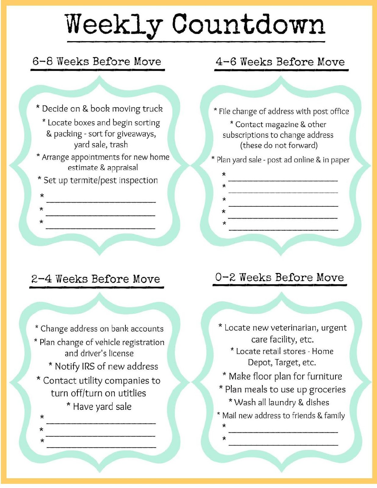 New Home Binder Free Printables Sweet Tea Saving Grace I Researched Information And Compiled A Helpful List Of Things That Need To Be Taken Care As We Count Down Our Moving Day