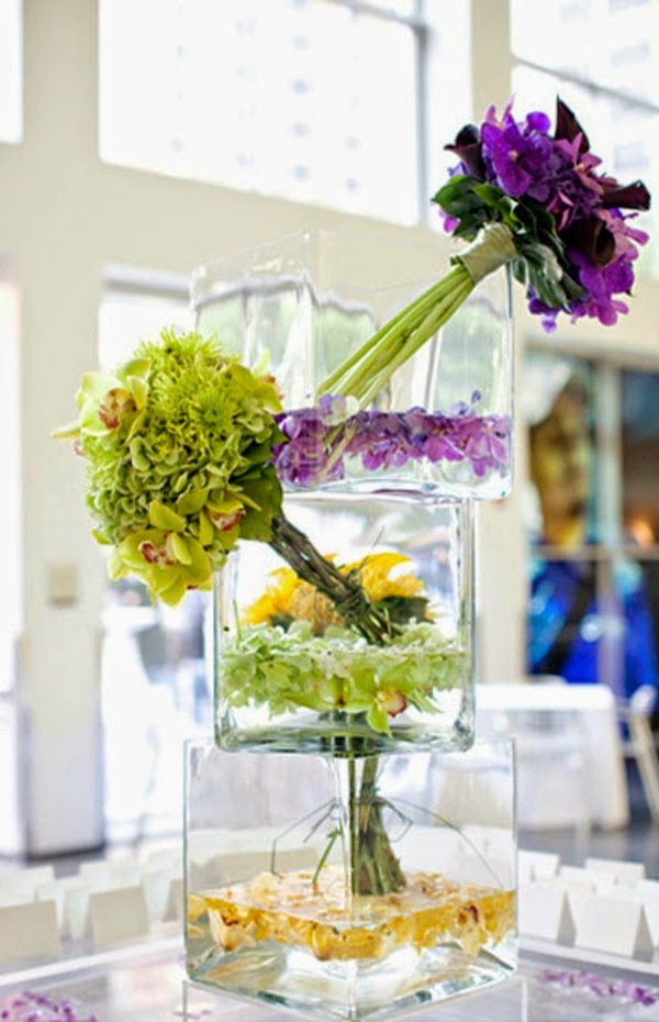 Table decorations for the wedding in purple color – 32 images!
