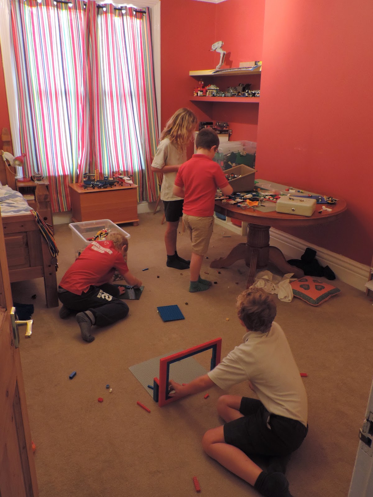 lego star wars in bedroom with lego table