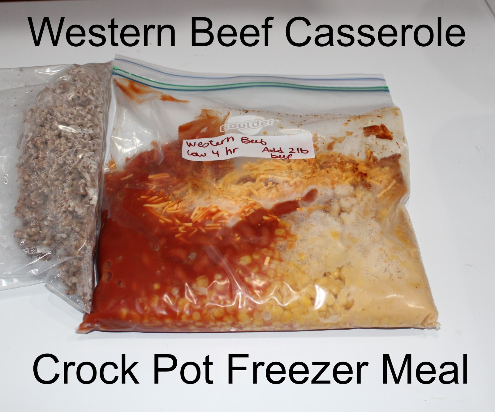 Growing to Four Western Beef Casserole Crock Pot Freezer Meal