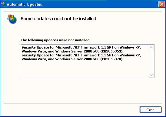 security update for microsoft net framework security update for microsoft net framework
