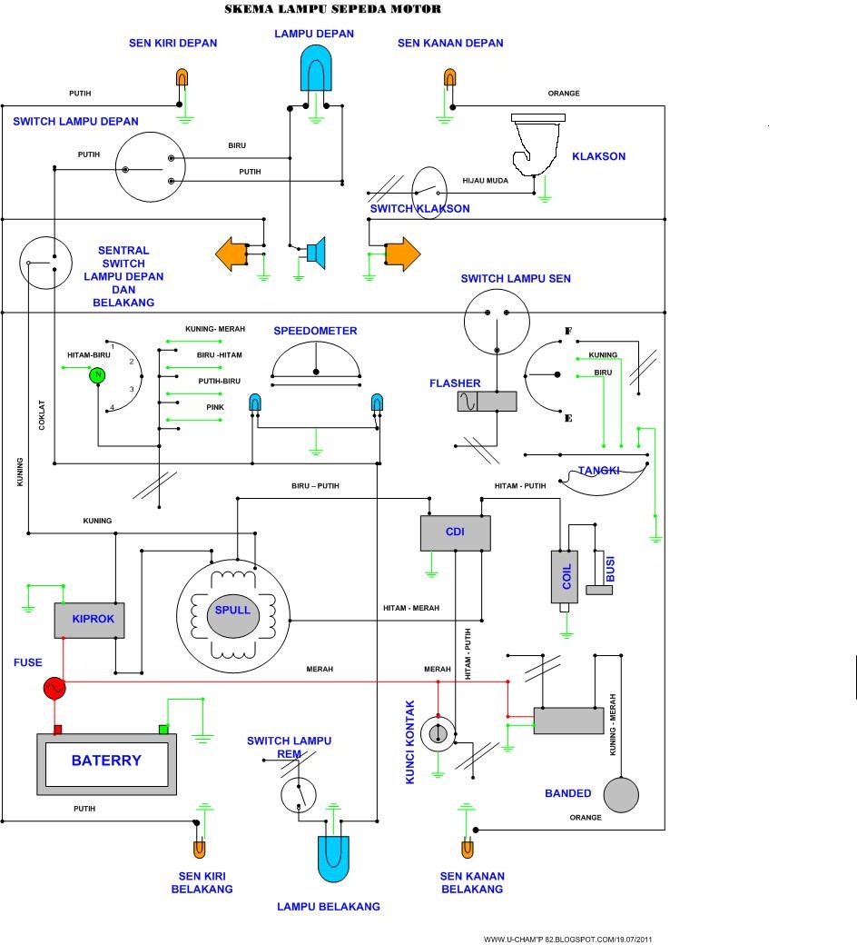 Belajar Elektronik Skema Kelistrikkan Lampu Motor