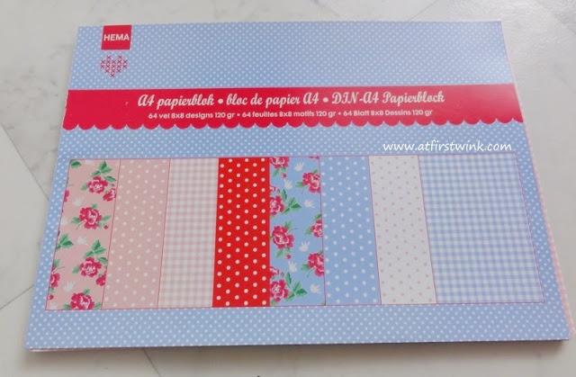 HEMA papierblok met printjes