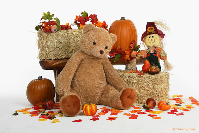 Giant Teddy bear Honey Tubs loves all things fall