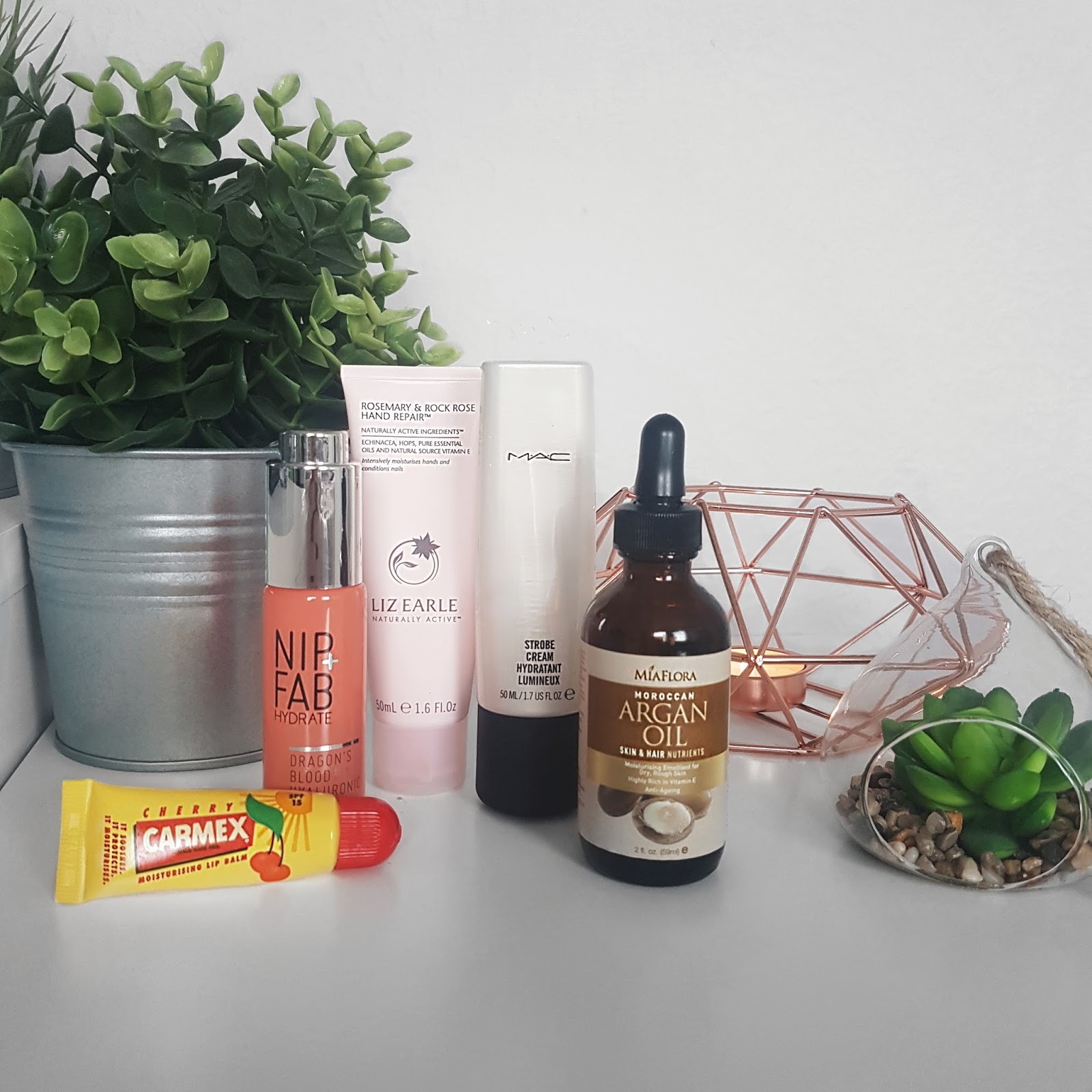 Selection of skincare products