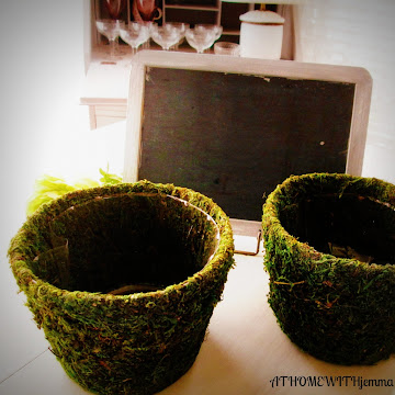 Decorating with Moss Pots and Baby's Breath