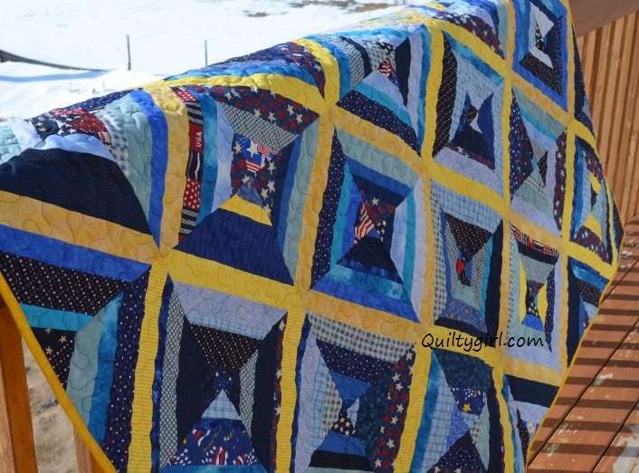 Alycia Quilts Quiltygirl Blue and Yellow Quilt