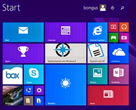 Windows 8.1 tiled start up screen