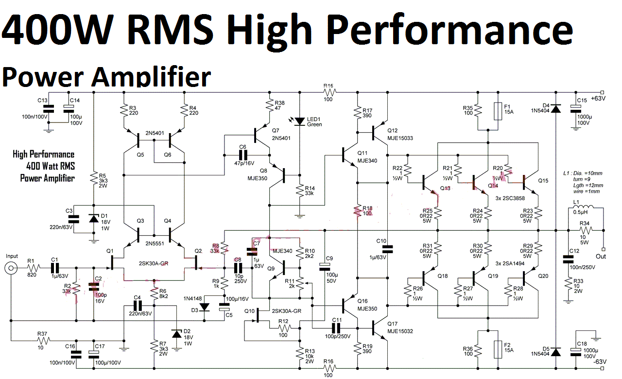 High Power Amplifier Circuit Diagram - buzzinspire