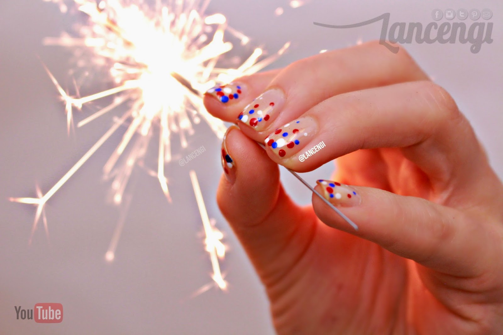 LancenGi Easy Bubble Memorial Day Nail Art Designs For Short Nails