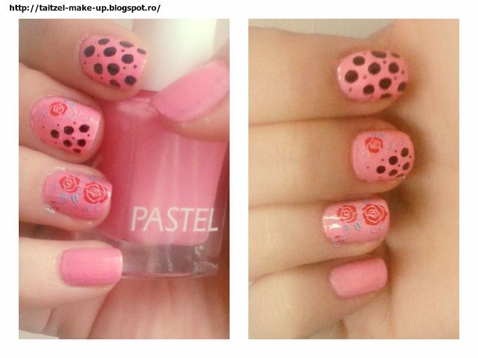 Pink and Roses nail (NOTD) 