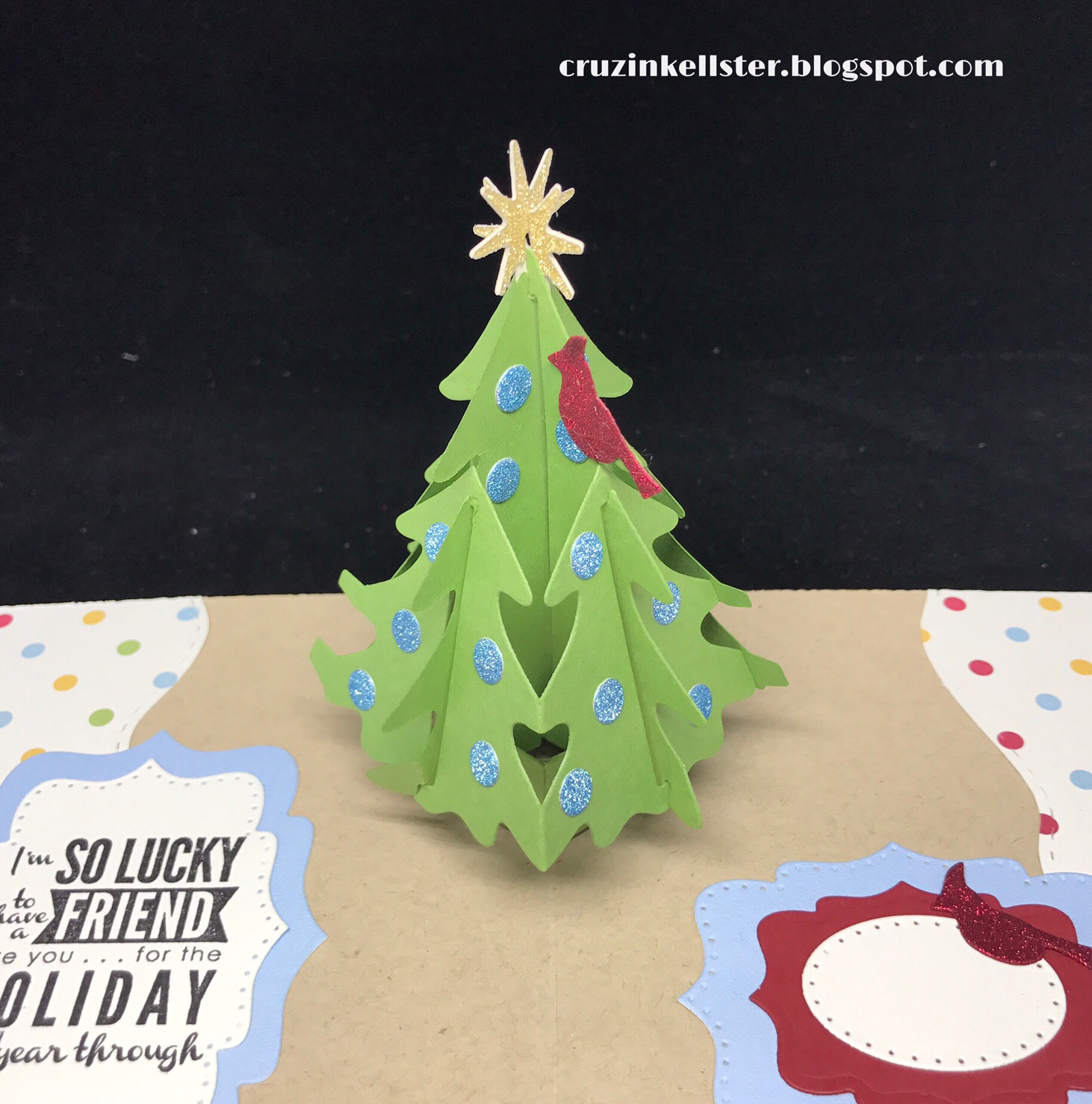 Lovin The Life I Color A Christmas Tree Pop Up using dies by Karen