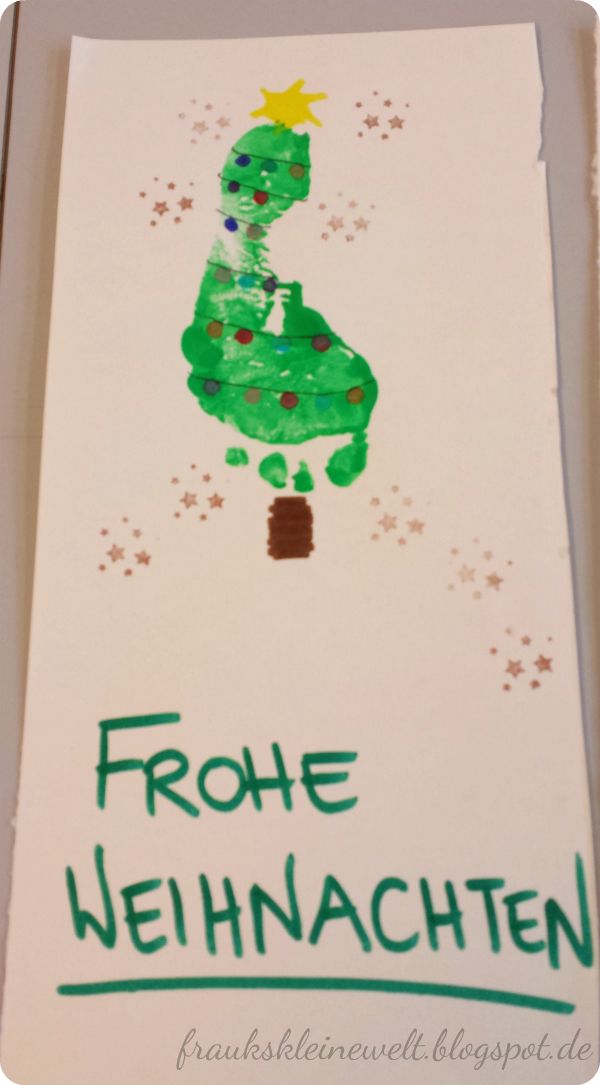 Fraukskleinewelt Mein Kunterbunter Blog Uber Viele Kunterbunte Dinge 433 Oh Tannenbaum Weihnachtskarten Diy Fur Kleinkinder