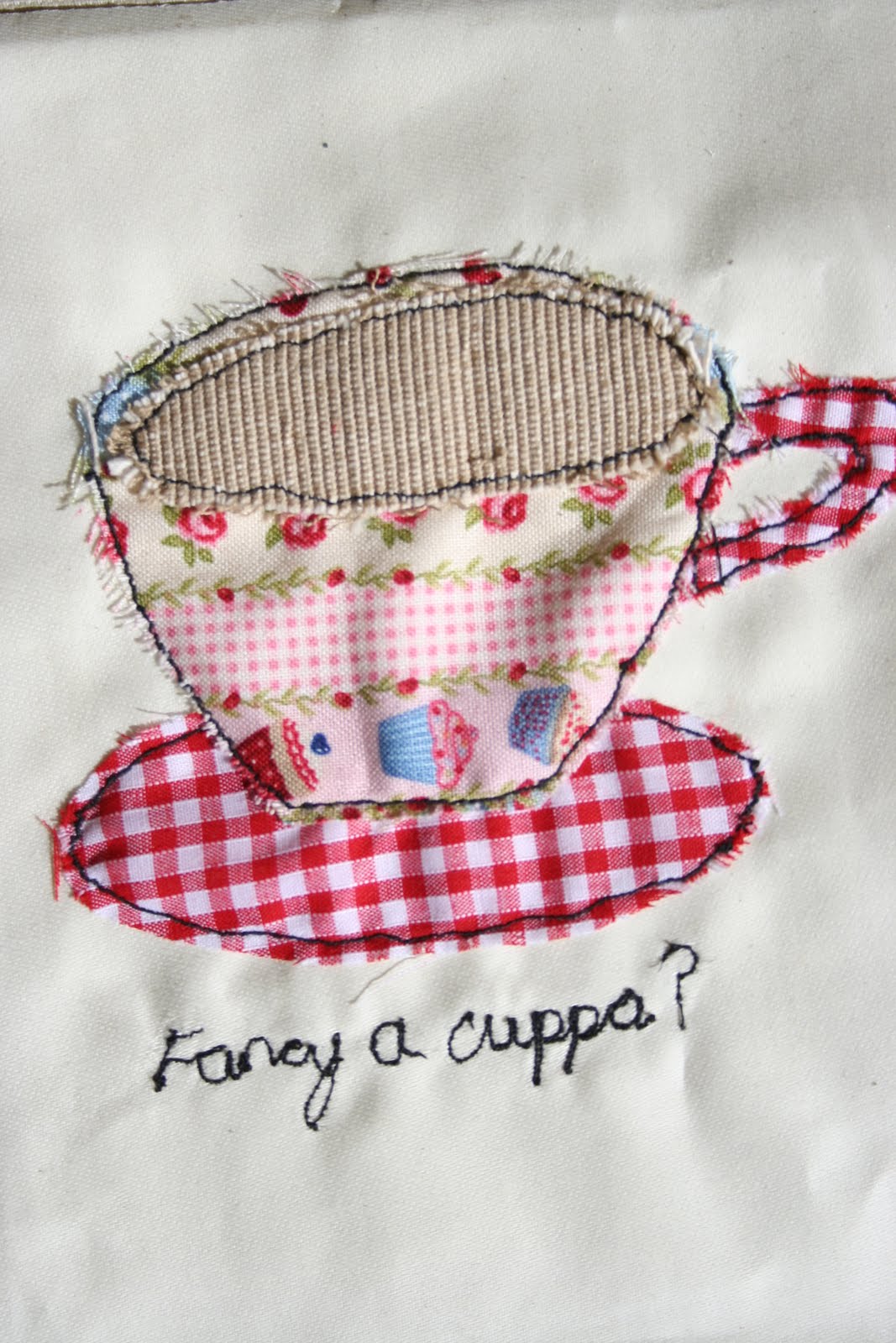 redneedle sewing Handmade Monday Raw edge applique