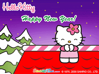 Gambar Animasi Hello Kitty Ucapan Tahun Baru Bergerak Happy New Year 