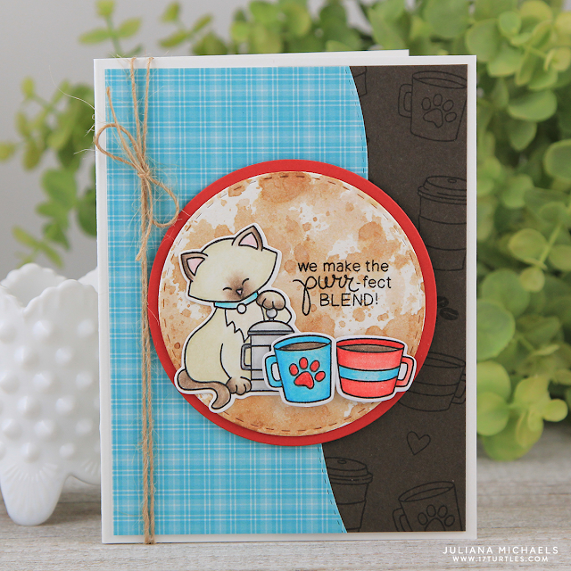 Purrfect Blend Coffee Card by Juliana Michaels featuring Newton's Nook Designs Newton Loves Coffee