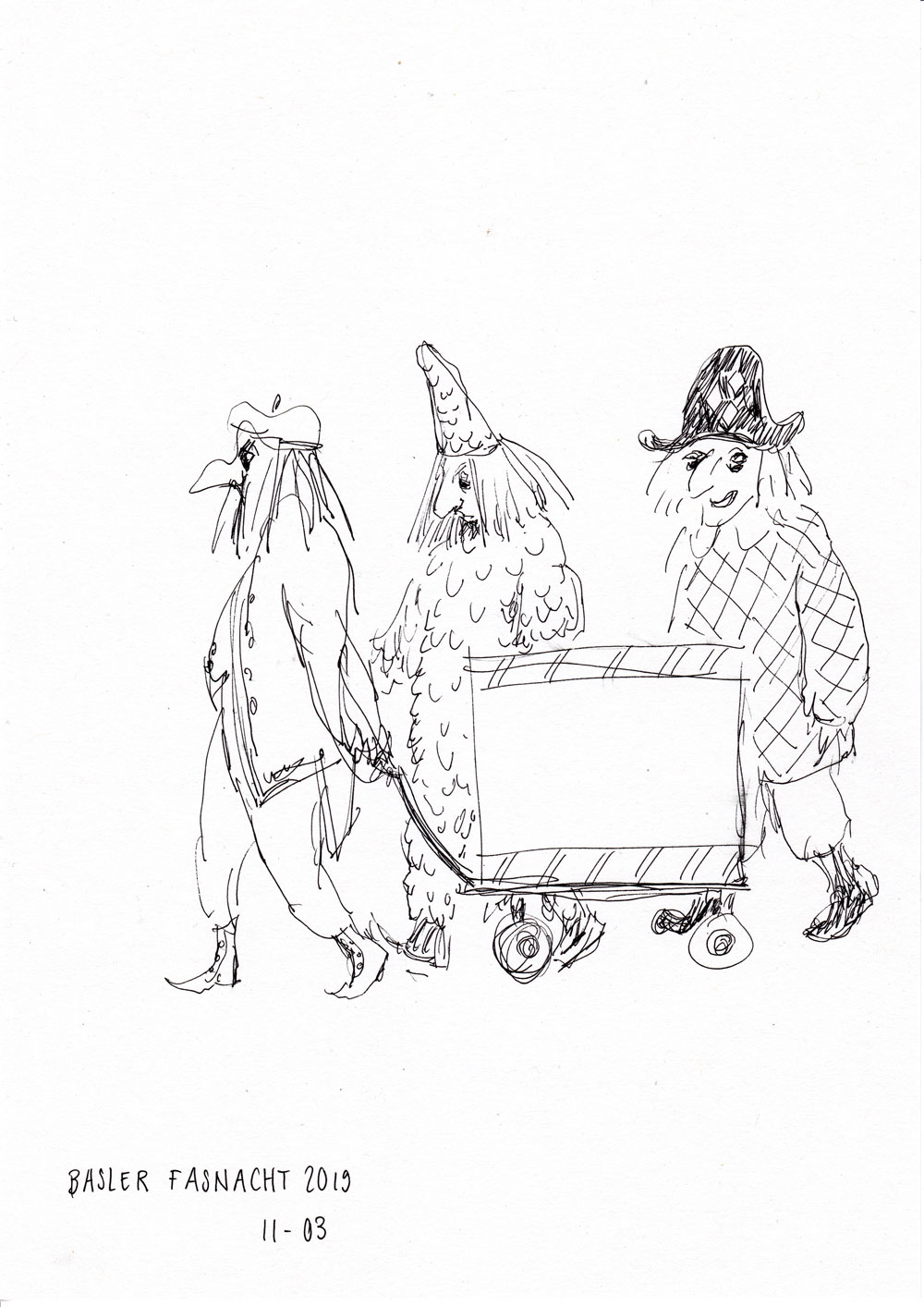 Urban Sketchers Switzerland: spät wie die alt Fasnacht...